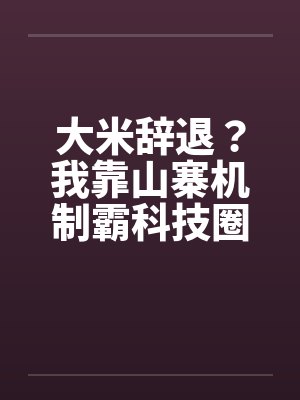 大米辞退？我靠山寨机制霸科技圈